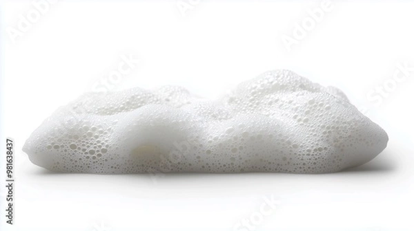 Fototapeta one single white soap foam isolated on white background