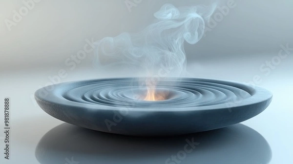 Fototapeta A swirling, smoky design in a shallow dish, evoking tranquility.