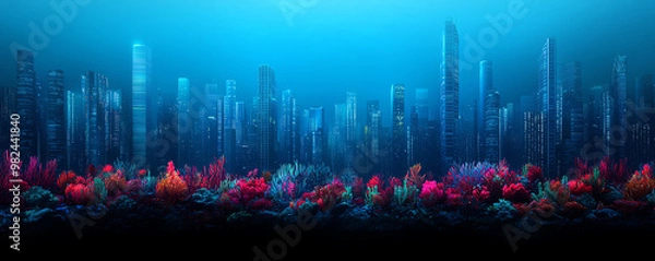 Fototapeta A mesmerizing underwater cityscape