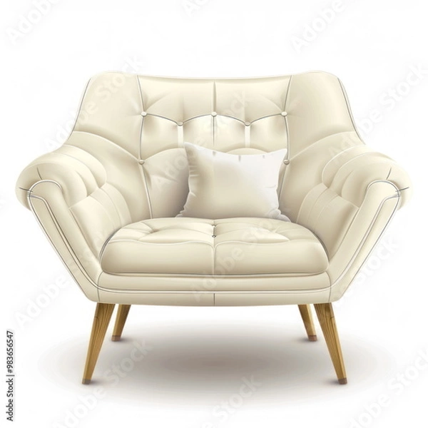 Fototapeta vector illustration of modern sofa chair, white background