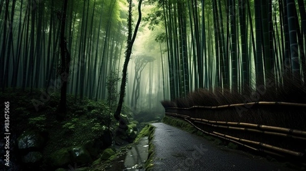 Fototapeta Mystical Bamboo Forest Path