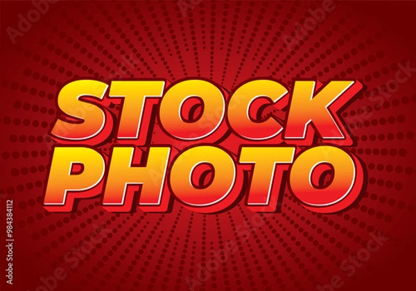 Fototapeta Stock photo. Text effect in 3D style with modern colors