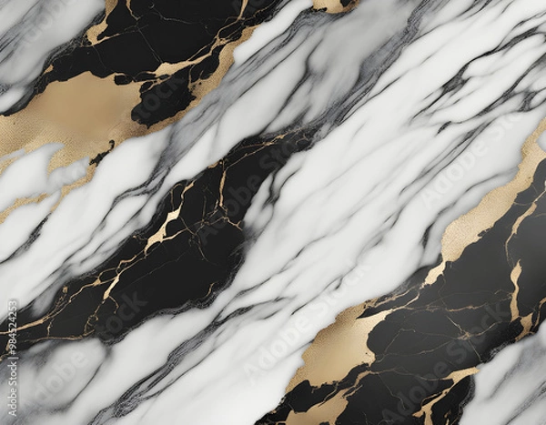 Fototapeta Gray and black abstract irregular marble background