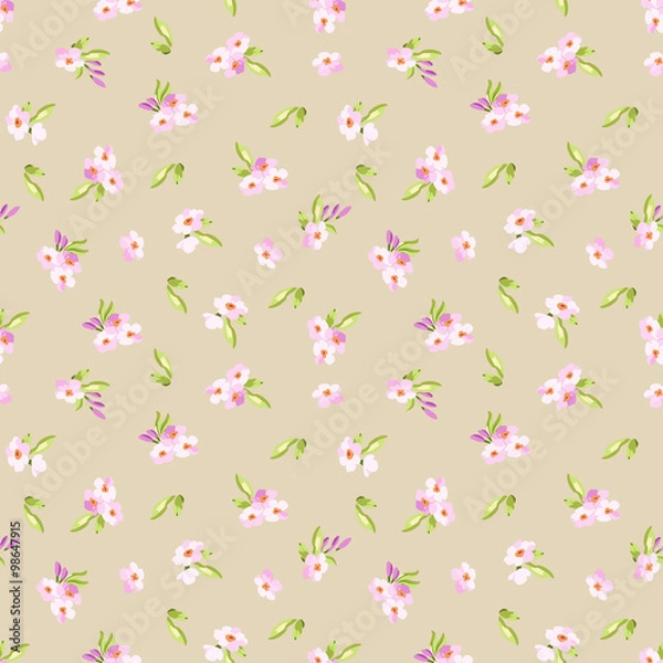 Fototapeta Pattern with little pink flowers