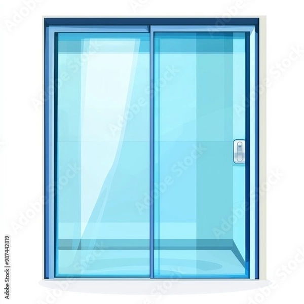 Fototapeta Blue glass sliding door