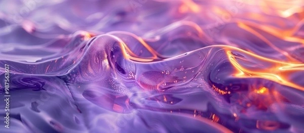 Fototapeta Mesmerizing abstract digital art featuring flowing swirling movements of transparent glossy liquid glass in a dynamic colorful and visually striking composition  This futuristic ethereal