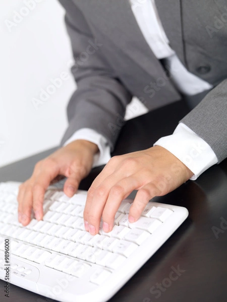 Fototapeta business woman working on computer