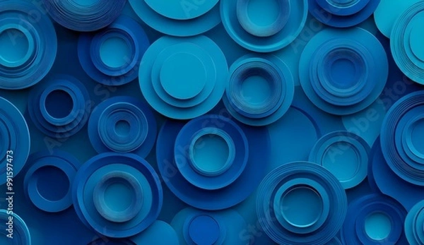 Fototapeta Abstract Blue Circle Pattern