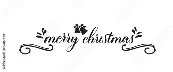 Fototapeta merry christmas calligraphy letter vector, chrismas vector, merry christmas design