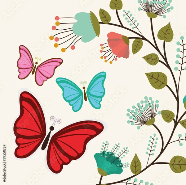 Fototapeta beautiful butterflies design 