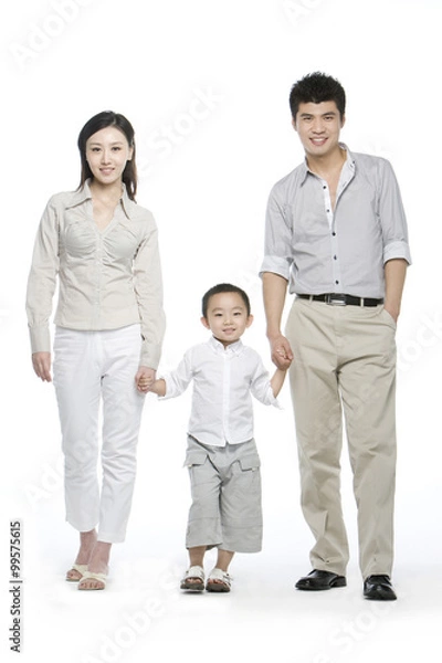 Fototapeta Portrait of a family of three