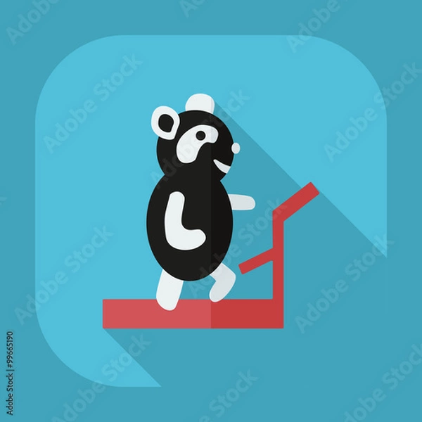 Fototapeta Flat modern design with shadow icons panda athlete