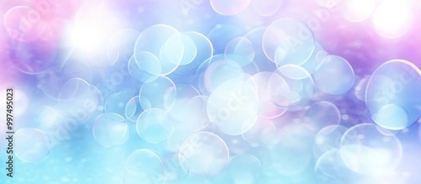 Fototapeta Abstract Blue and Pink Blurred Background with Circles