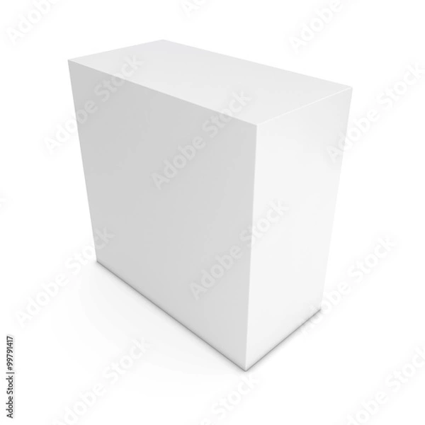 Fototapeta Blank White Cuboid Isolated on White Background