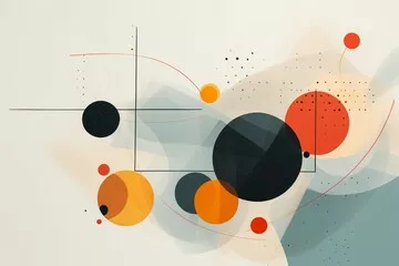 Obraz abstrakcja geometryczna w kolorze pomarańczowym i czarnym