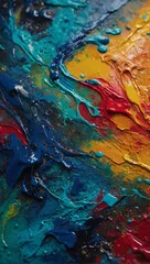 Obraz Wibrująca tekstura farby olejnej, fragment abstrakcyjnej grafiki