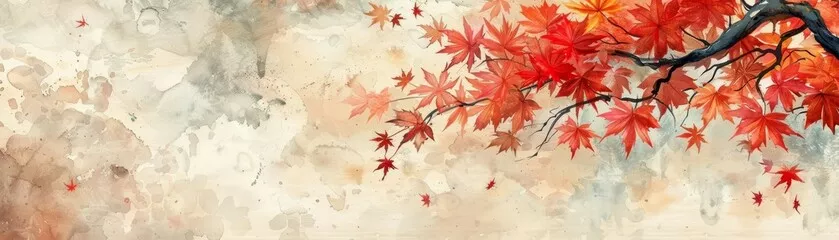 Obraz na płótnie - jesienne liście w spokojnym krajobrazie