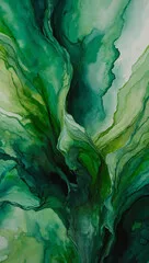 Obraz Abstrakcyjna akwarela o zielonym odcieniu