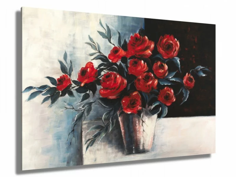 Obraz ręcznie malowany - róże w wazonie - obrazek 1