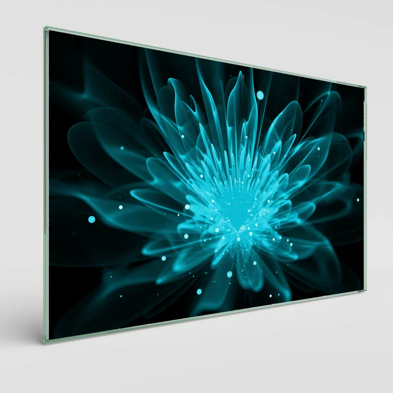 Obraz szklany turkusowy kwiat - obrazek 1
