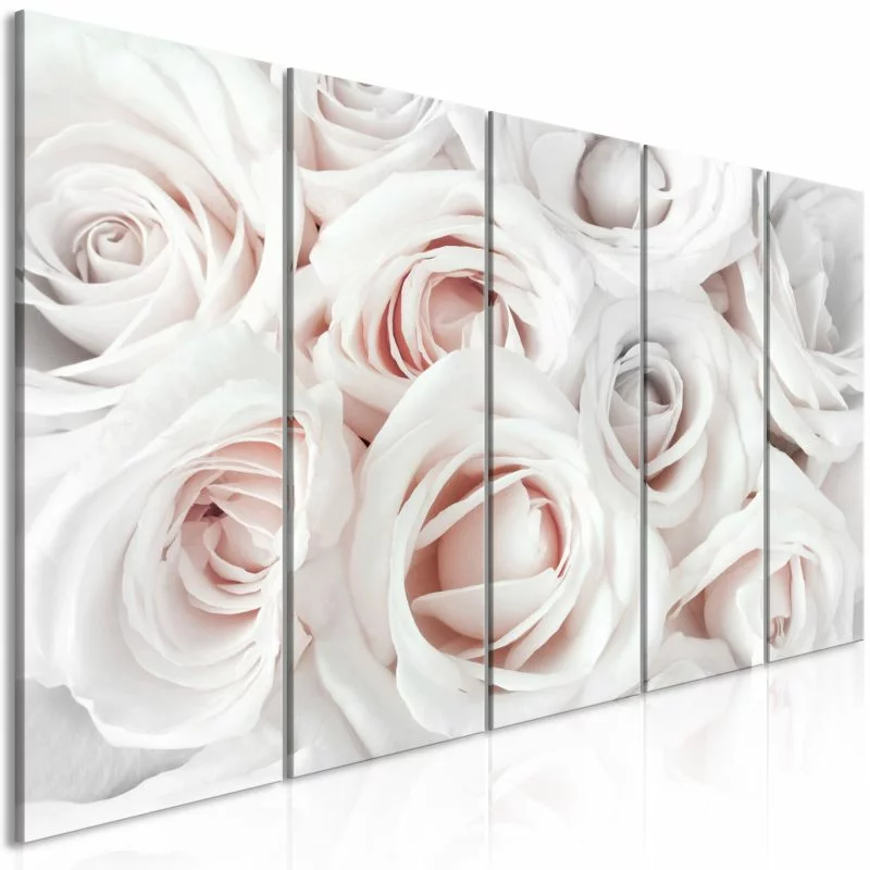 Obraz - Atłasowa róża (5-częściowy) wąski różowy - obrazek 1