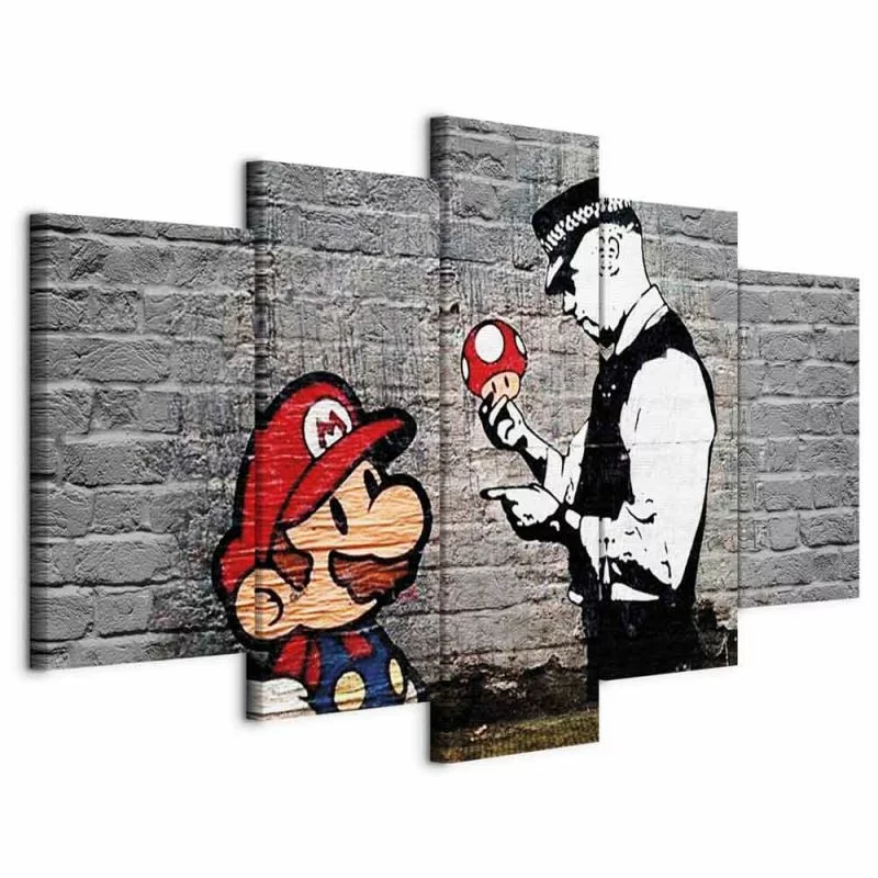 Obraz - Super Mario Mushroom Cop (Banksy) - obrazek 1