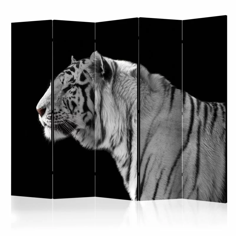 Parawan 5-częściowy - Biały tygrys II - obrazek 1