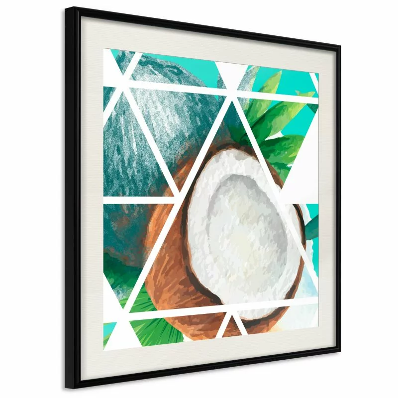 Plakat - Tropikalna mozaika z kokosem (kwadratowy) - obrazek 1