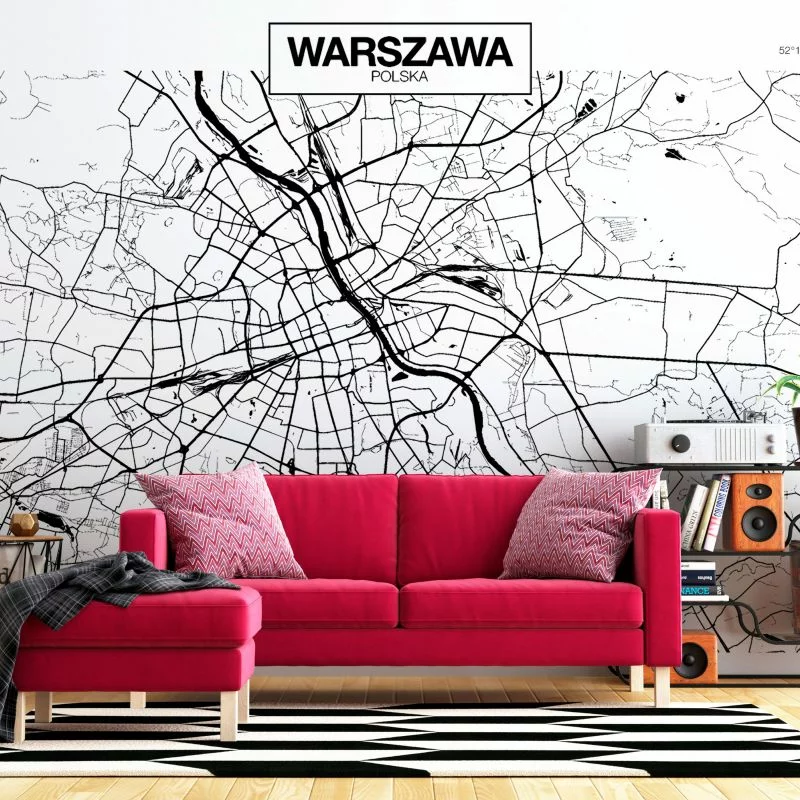 Fototapeta - Mapa Warszawy - obrazek 1