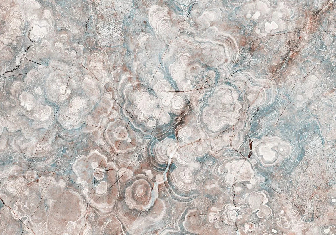 Fototapeta - Marmurowe kwiaty - naturalna struktura kamienia w pastelowych barwach - obrazek 1