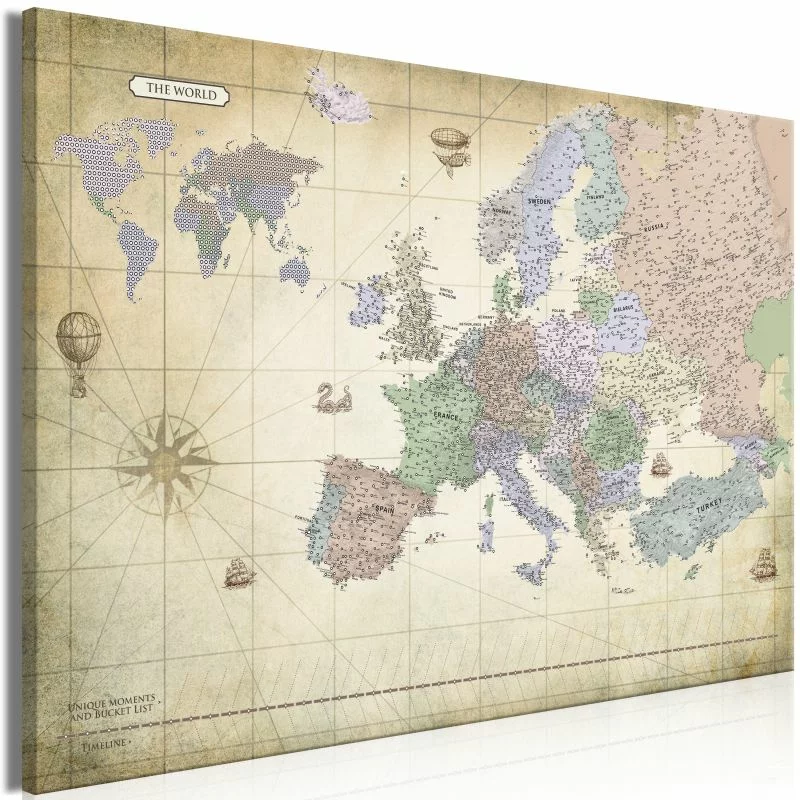Obraz - Mapa Europy (1-częściowy) szeroki - obrazek 1