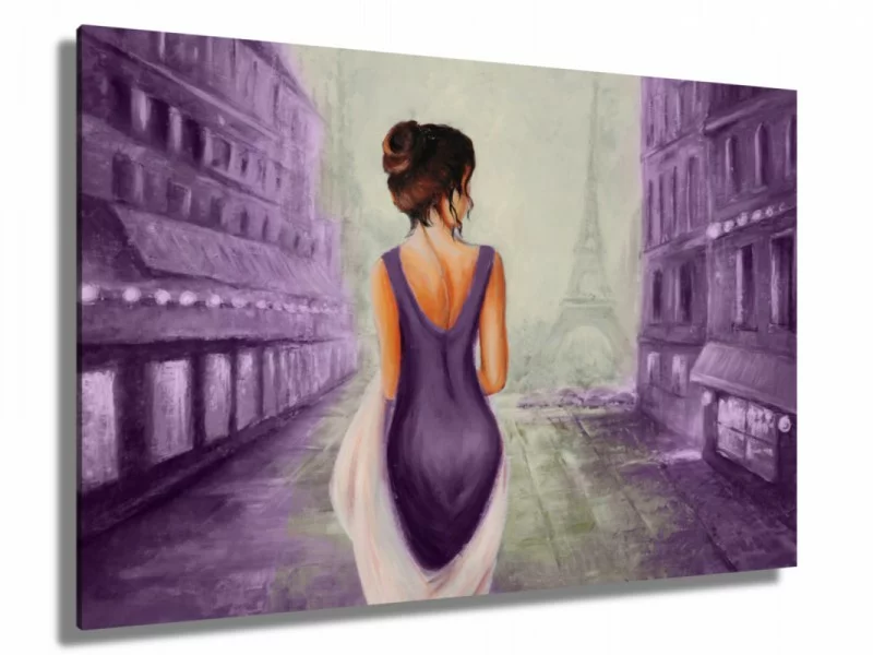 Obraz ręcznie malowany - kobieta w fiolecie - obrazek 1