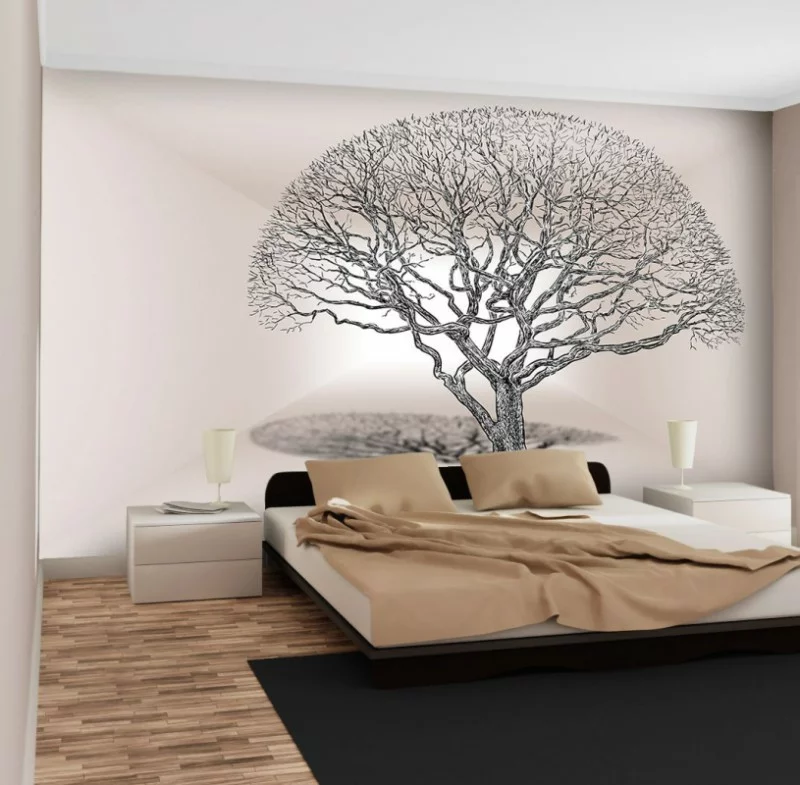 Fototapeta 3D do sypialni - drzewo w tunelu