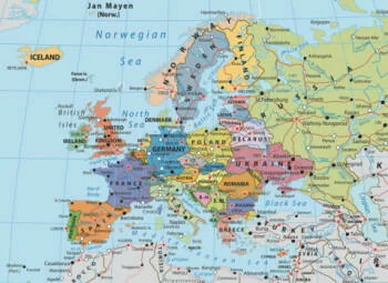 Fototapeta na wymiar - Mapa Europy - obrazek 2