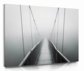 Obraz wiszący most we mgle