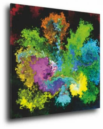 Obraz kwadrat tekutina - kolorowa roślina