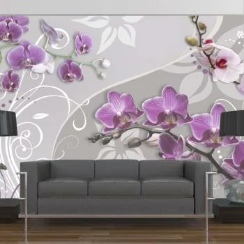 Fototapeta wodoodporna - Lot purpurowych orchidei
