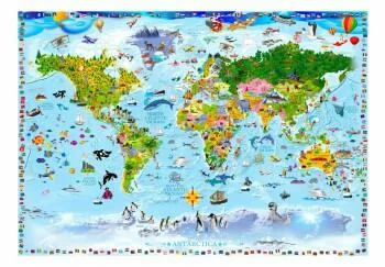 Fototapeta - Mapa świata dla dzieci - obrazek 2