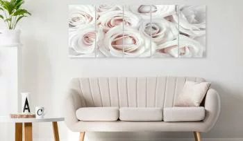 Obraz - Atłasowa róża (5-częściowy) wąski różowy - obrazek 2
