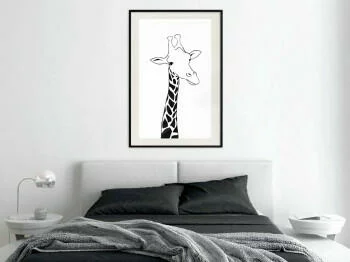 Plakat - Czarno-biała żyrafa - obrazek 2