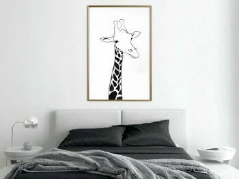 Plakat - Czarno-biała żyrafa - obrazek 2