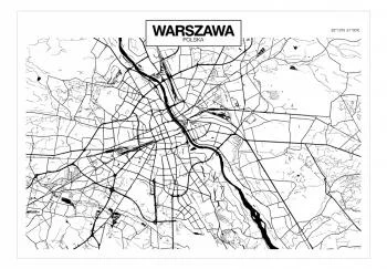 Fototapeta - Mapa Warszawy - obrazek 2