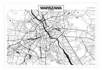 Fototapeta samoprzylepna - Mapa Warszawy - obrazek 2