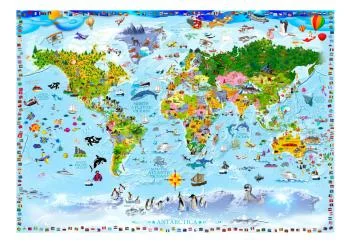 Fototapeta wodoodporna - Mapa świata dla dzieci - obrazek 2