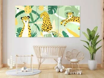 Obraz - Gepardy w dżungli (3-częściowy)