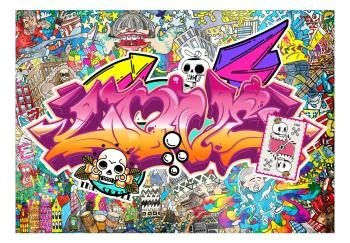 Fototapeta wodoodporna - Sztuka ulicy - abstrakcyjny miejski kolorowy mural graffiti z napisem - obrazek 2