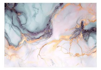 Fototapeta - Pastelowe kamienie - różowo-niebieskie struktury na bazie marmuru - obrazek 2