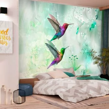 Fototapeta wodoodporna - Kolorowe kolibry (zielony)
