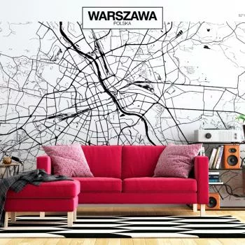 Fototapeta wodoodporna - Mapa Warszawy