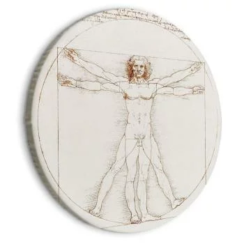 Obraz okrągły - Człowiek witruwiański (Leonardo da Vinci)